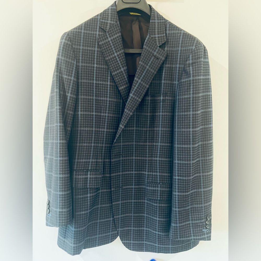 Canali sport coat, gray check, 44R, EUC